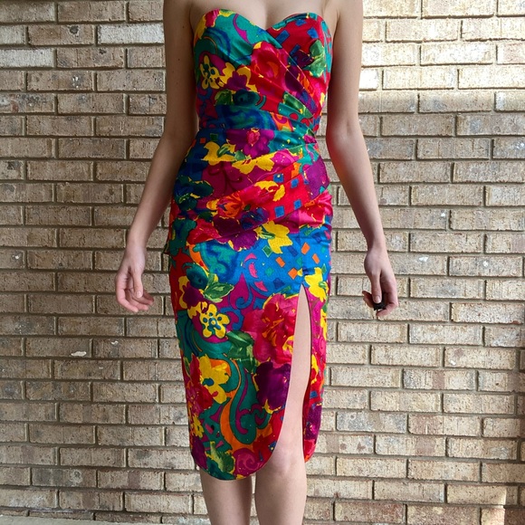 Vintage silk dress size 2 - Picture 2 of 5